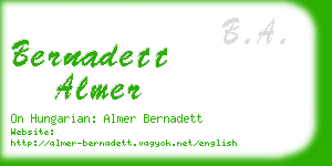 bernadett almer business card